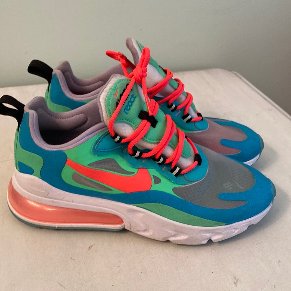 Nike Air Max 270 React blue green pink shoes